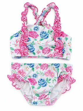 Classic Whimsy Floral Ruffle Bikini Set Size 6